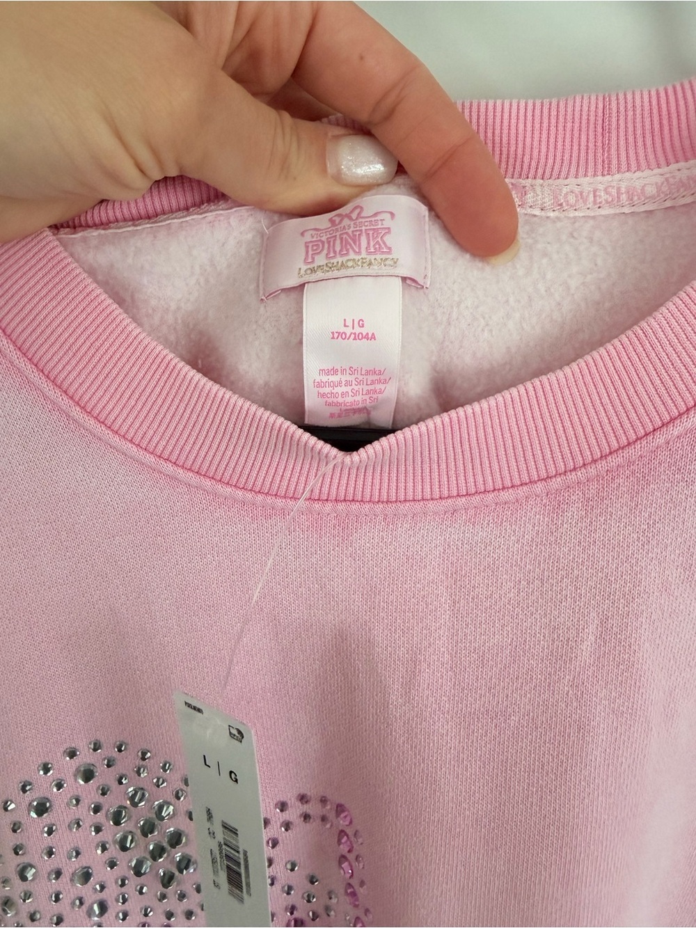 PINK x LoveShackFancy Oversized Crew Neck Dress in Pink Lollipop Wash L - Picture 4 of 6